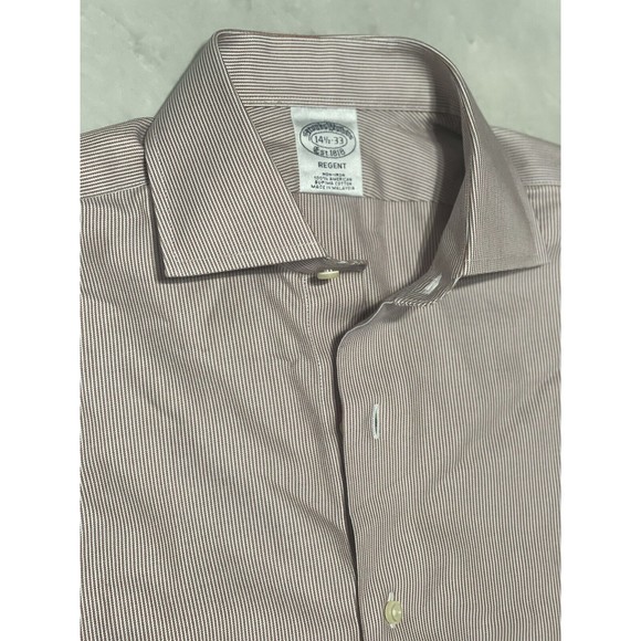 BROOKS BROTHERS Regent Non Iron Cotton Supima Dress Shirt striped 14.5 - 33 NWT - Picture 3 of 6